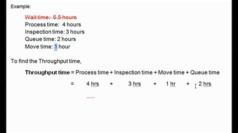 how to calculate throughput time
