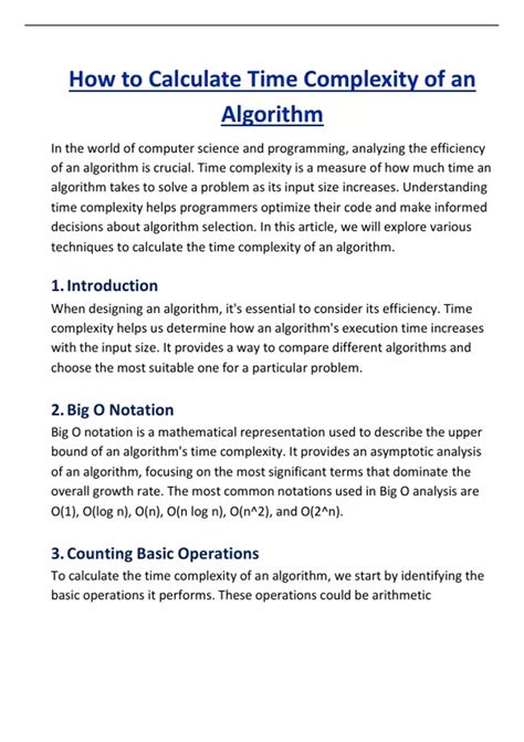 how to calculate time complexity of an algorithm in c