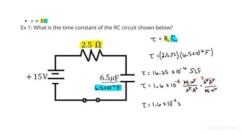 how to calculate time constant in rc circuit