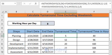 how to calculate time difference in excel excluding weekends