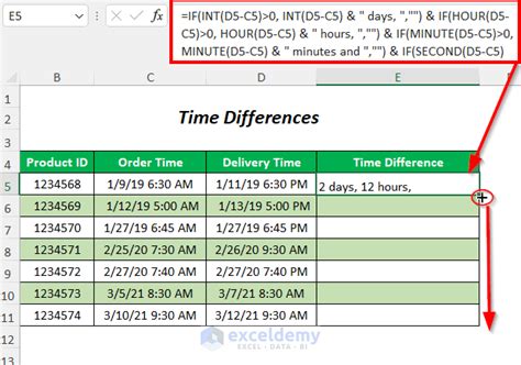 how to calculate time difference in excel military time