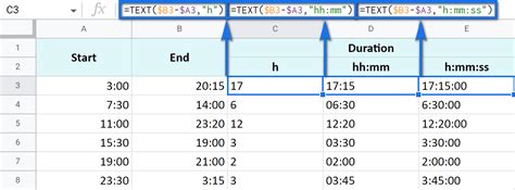 how to calculate time duration in google sheets