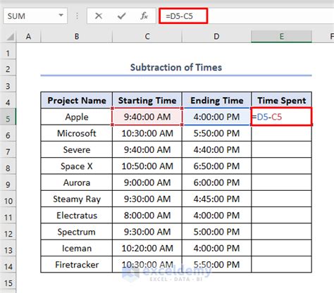 how to calculate time spent on a task in excel