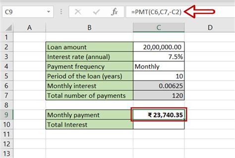 how to calculate total amount paid on a loan in excel