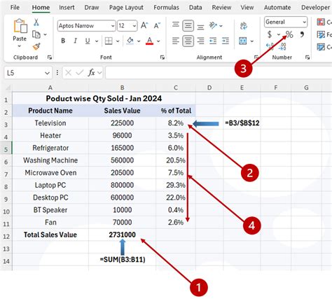 how to calculate total from all sheets in excel