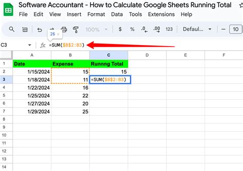 how to calculate total in google sheets
