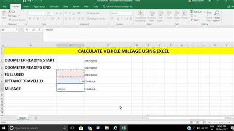 how to calculate total mileage in excel