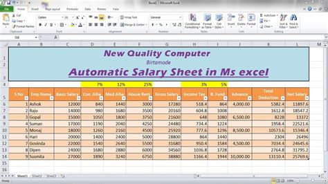 how to calculate total salary in ms excel