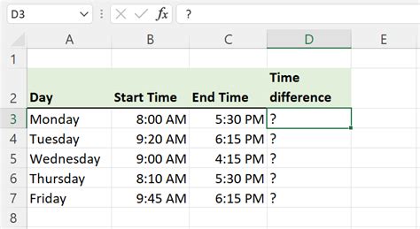 how to calculate total time difference in excel