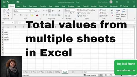 how to calculate totals from multiple excel sheets