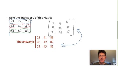how to calculate transpose of a 3x3 matrix