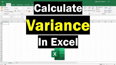 how to calculate variance in excel youtube
