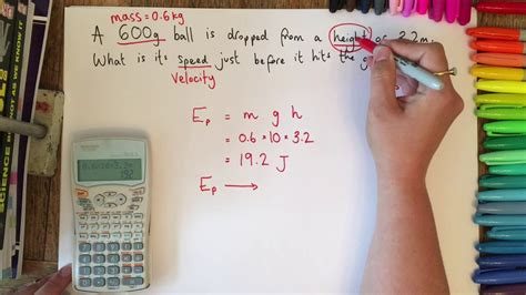 how to calculate velocity using mass and height