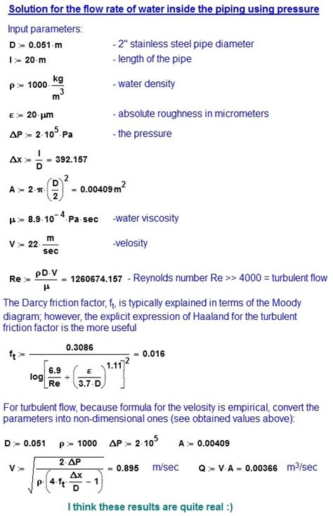 How To Calculate Water Flow Rate In A Pipe