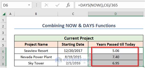 how to calculate year from date in excel