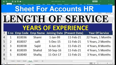 how to calculate years of experience in excel
