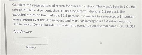 How To Calculate Your Mars Return