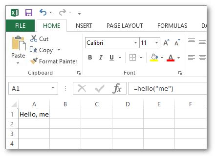 how to call a python function in excel