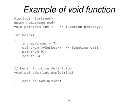 how to call a void function
