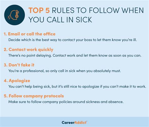 how to call out of work sick text example