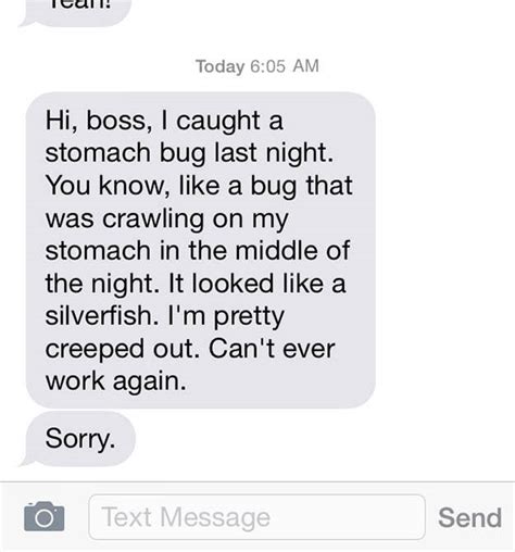 how to call out sick from work text message