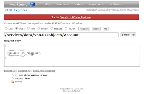 how to call salesforce rest api from workbench