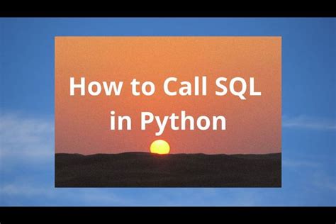 how to call sql query in python