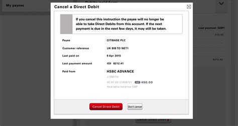 how to cancel a direct debit payment hsbc