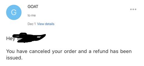 how to cancel a goat order