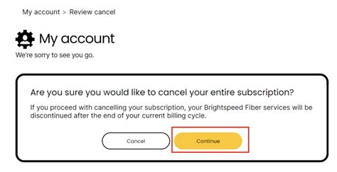 how to cancel brightspeed internet service