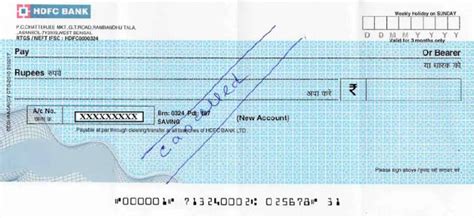 how to cancel cheque leaf in hdfc