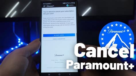how to cancel paramount plus on app on android