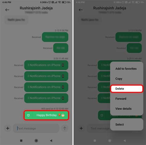 how to cancel scheduled text android