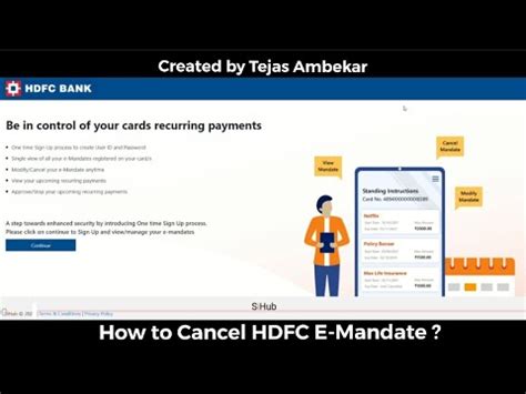 how to cancel standing instruction in hdfc debit card
