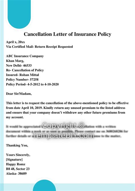 how to cancel the car insurance policy