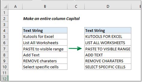 how to caps lock small letters in excel