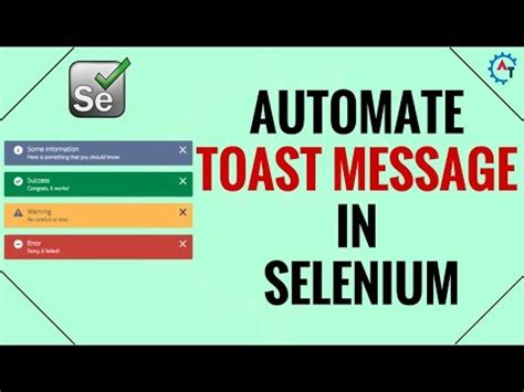 how to capture toast message in selenium