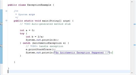 how to catch exception in java