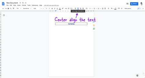 how to center text in google docs
