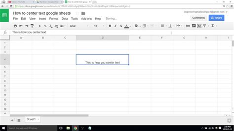 how to center text in table google sheets
