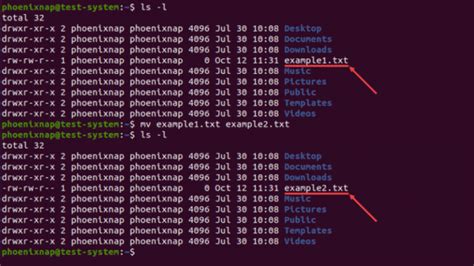 how to change a file name in linux terminal