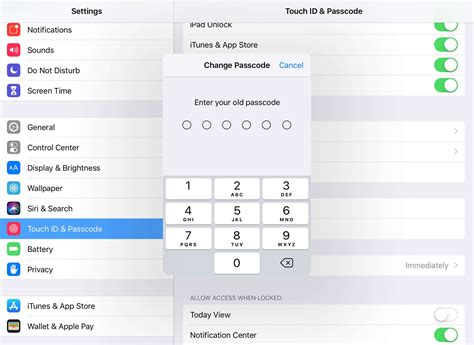 how to change a passcode on my ipad