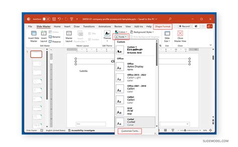 how to change a theme font in powerpoint