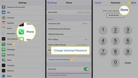 how to change access code for voicemail iphone