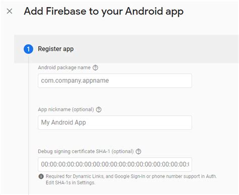 how to change android package name in firebase