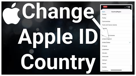 how to change apple id country region