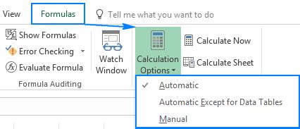 how to change automatic formula in excel