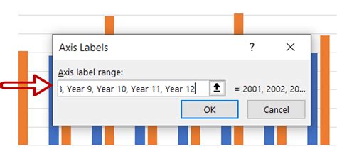 how to change axis numbers to words in excel