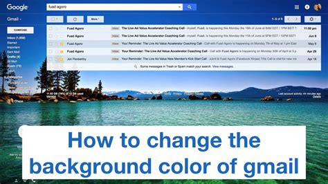 How To Change The Background Color Of Gmail YouTube