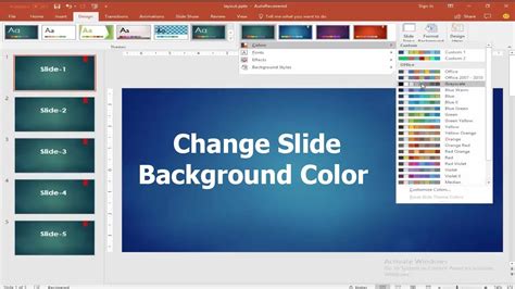 how to change background colour on powerpoint slides